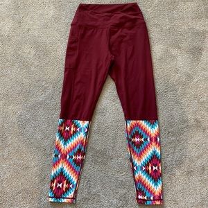 Workout Leggings - Ranch Dress’n - cross front Aztec design